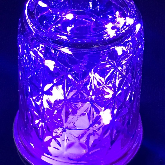 PURPLE 1/2 PINT MASON JAR w/ LED FAIRY-LIGHTS/HANDMADE - Picture 6 of 13